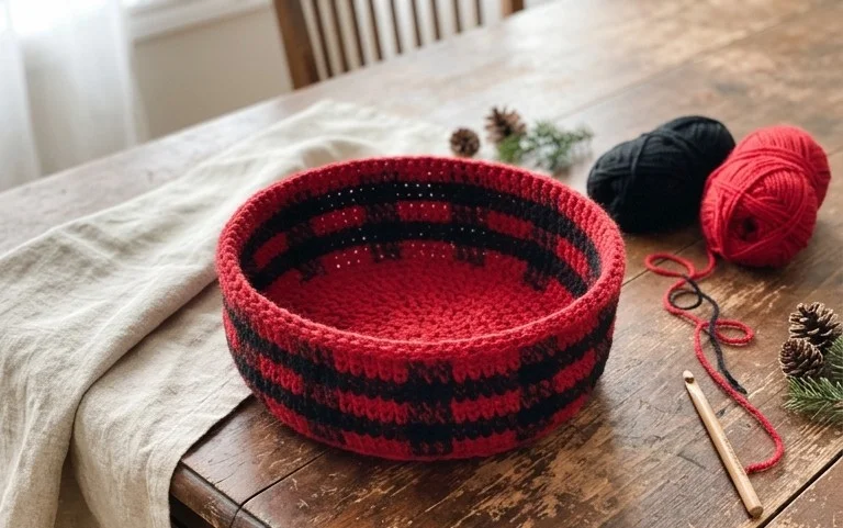 Christmas Basket – Free Crochet Pattern