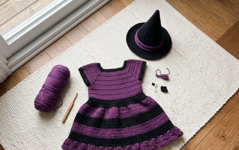 Adorable Witch Halloween Costume Free Crochet Pattern